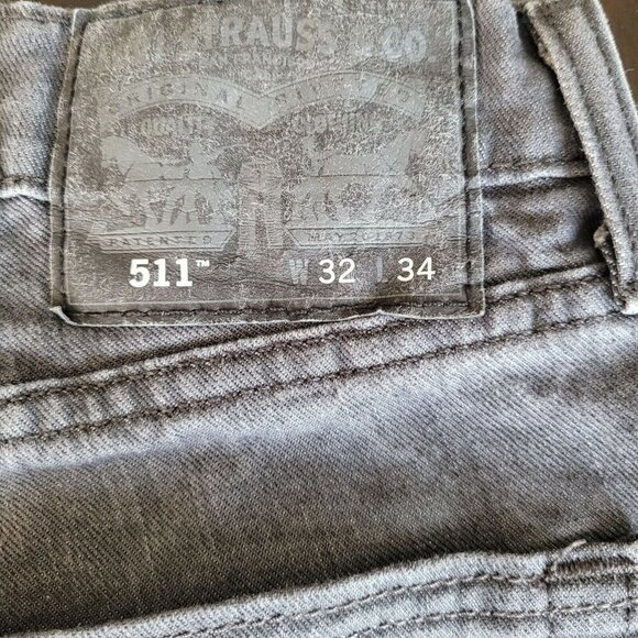 Levi's Sz 32x34 Men's 511 Slim Fit Jeans Gray Wash EUC Casual Everyday Wear - Picture 9 of 10